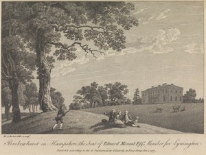 Broken-hurst in Hampshire, Der Sitz von Edward Morant, Esquire, Mitglied für Lymington (veröffentlicht von G. Kearsly); Seite 43 (Band Eins) von Michael Angelo Rooker