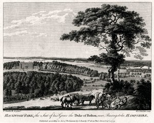 Hackwood Park, der Sitz seiner Gnaden des Herzogs von Bolton, nahe Basingstoke, Hampshire, 1775 von Michael Angelo Rooker