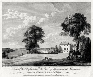 Sitz des hochverehrten Earl of Harcourt in Nuneham, mit einem entfernten Blick auf Oxford, 1775 von Michael Angelo Rooker