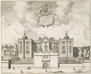 Beaudesert Halle und Park: Kupferstich, 1653-1686 von Michael Burghers