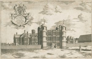 Tixall Hall und Torhaus (Kupferstich) von Michael Burghers