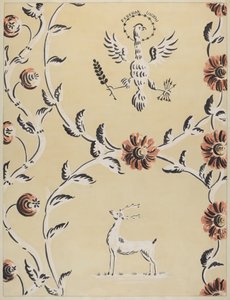 Freihand dekorierte Wand, ca. 1940 von Michael Lauretano