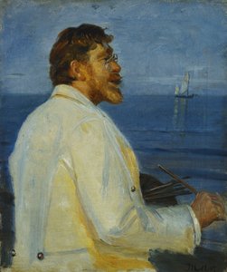Porträt des Künstlers Peder Severin Kroyer, halblang, 1907 von Michael Peter Ancher