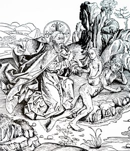 Die Erschaffung von Adam und Eva aus der Nürnberger Chronik von Michael & Pleydenwurff W. (d.1494) Wolgemuth