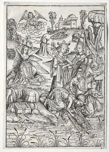 Der Schatzbehalter: Moses von der Tochter des Pharao gefunden (recto) von Michael Wolgemut