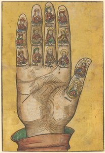 Rechte Hand der Credo-Hände mit Porträts von Heiligen von Michael Wolgemut