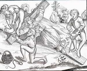 Die Kreuzigung eines Kindes von Michael Wolgemut or Wolgemuth