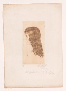 Mädchenkopf mit langem Haar im Profil von Michal Portnoff (signed by artist)