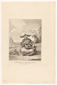 Man in kleermakerszit met draailier (Serie van Aziatische taferelen uit de collectie van het Château de la Muette)