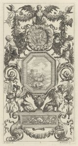 Ornamentales Paneel mit geflügelter Harpyie von Michel Dorigny, after Simon Vouet