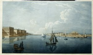 Die Börse und der Marmorpalast (oder Konstantinpalast) in Sankt Petersburg von Michel Francois Damam Demartrait