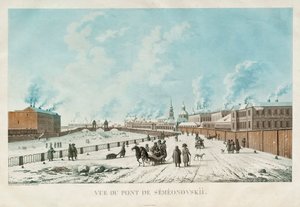 Die Semyonovsky-Brücke in Sankt Petersburg von Michel Francois Damam Demartrait