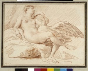 Leda und der Schwan von Michel Honore Bounieu