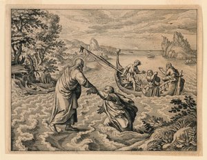 Christus geht auf dem Meer von Michel Lasne
