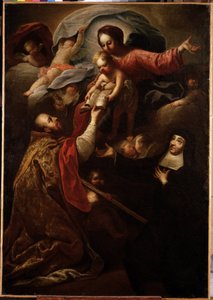 Maria mit Kind, Heiliger Franz von Sales und Heilige Jeanne de Chantal von Michel Serre