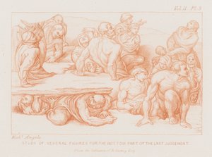 Studie mehrerer Figuren für den unteren Teil des Jüngsten Gerichts von Michelangelo (after) Buonarroti