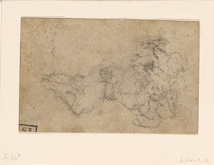 Michelangelo - David und Goliath. Verso Architekturstudien, ca. 1550-1556, I, 32b