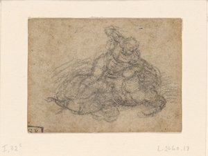 Michelangelo - David und Goliath. Verso Architekturstudien, ca. 1550-1556, I, 32c