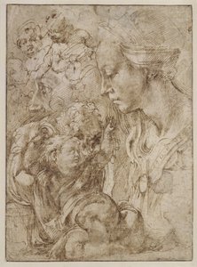 Studien für eine Heilige Familie von Michelangelo