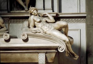 Allegorie der Aurora. Grab von Laurent II. de Medici. Marmorskulptur 1531