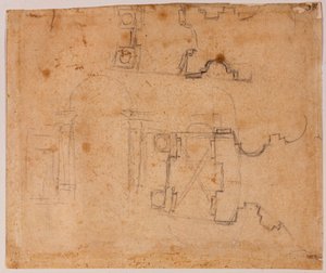 Architektonische Erhebung und Plandetails von San Giovanni dei Fiorentini von Michelangelo Buonarroti