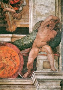 Detail der Decke der Sixtinischen Kapelle im Vatikan, 1508-1512