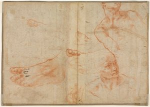 Figurenstudien für die Sixtinische Decke verso, 1510-11