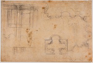 Grundriss und architektonische Erhebungen der Sforza-Kapelle von Michelangelo Buonarroti