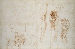 Herkules und Antäus und andere Studien, um 1525-28