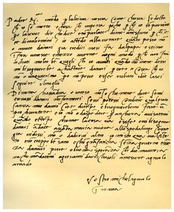 Brief von Michelangelo Buonarroti an seinen Vater, Juni 1508