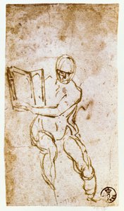 Sixtinische Kapelle Decke (1508-12): Skizze eines der Propheten von Michelangelo Buonarroti