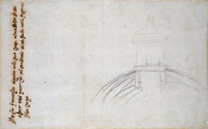 Skizze, die den Anschluss der Laterne und der Kuppel zeigt, und andere Studien für St. Peter, ca. 1490-1560 von Michelangelo Buonarroti