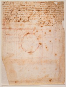 Skizzen für die Trommel der Kuppel von Santa Maria del Fiore und Brief an den Kardinal von Bibbiena von Michelangelo Buonarroti