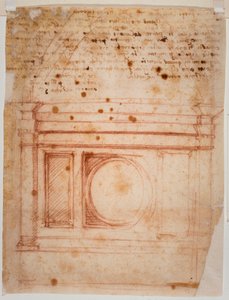 Skizzen für die Trommel der Kuppel von Santa Maria del Fiore und Brief an den Kardinal von Bibbiena von Michelangelo Buonarroti