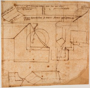 Skizzen von Marmorblöcken für das Grabmal von Julius II. von Michelangelo Buonarroti