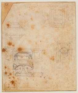 Studien von Grabdenkmälern für die Neue Sakristei von Michelangelo Buonarroti