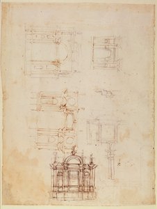 Studien für architektonische Komposition in Form eines Triumphbogens, ca. 1516 von Michelangelo Buonarroti