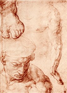 Studien zur Figur des Kreuzträgers im Jüngsten Gericht, Sixtinische Kapelle, Rom, 1913