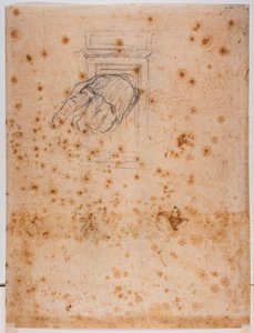 Studie für eine Säule und Hand von Michelangelo Buonarroti