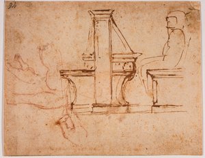 Studie für die Decke des Lesesaals der Laurentianischen Bibliothek von Michelangelo Buonarroti