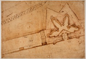 Studie von Befestigungen für die Porta al Prato von Michelangelo Buonarroti