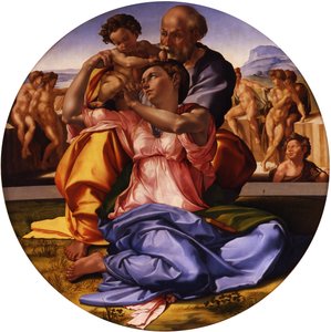 Die Heilige Familie (Doni Tondo) von Michelangelo Buonarroti