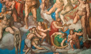 Das Jüngste Gericht Fresko der Sixtinischen Kapelle im Vatikan