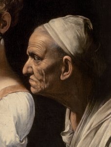 Detail (Diener) von Judith und Holofernes, 1599 von Michelangelo Merisi Caravaggio