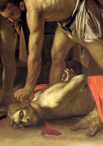 Die Enthauptung des Hl. Johannes des Täufers (Detail) von Michelangelo Merisi Caravaggio