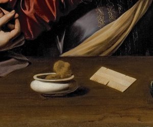 Detail der Bekehrung der Magdalena, ca. 1598 (Öl und Tempera auf Leinwand)