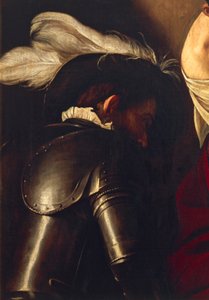 Mann in Rüstung, aus Die Krönung mit Dornen, ca. 1603 (Detail) von Michelangelo Merisi da Caravaggio