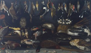 Stillleben mit Vögeln, von Meister des Hartford-Stilllebens von Michelangelo Merisi da Caravaggio