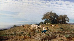 Landschaft mit Hirten und Ziegen