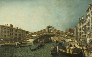Die Rialtobrücke, Venedig, ca. 1740 von Michele Marieschi
